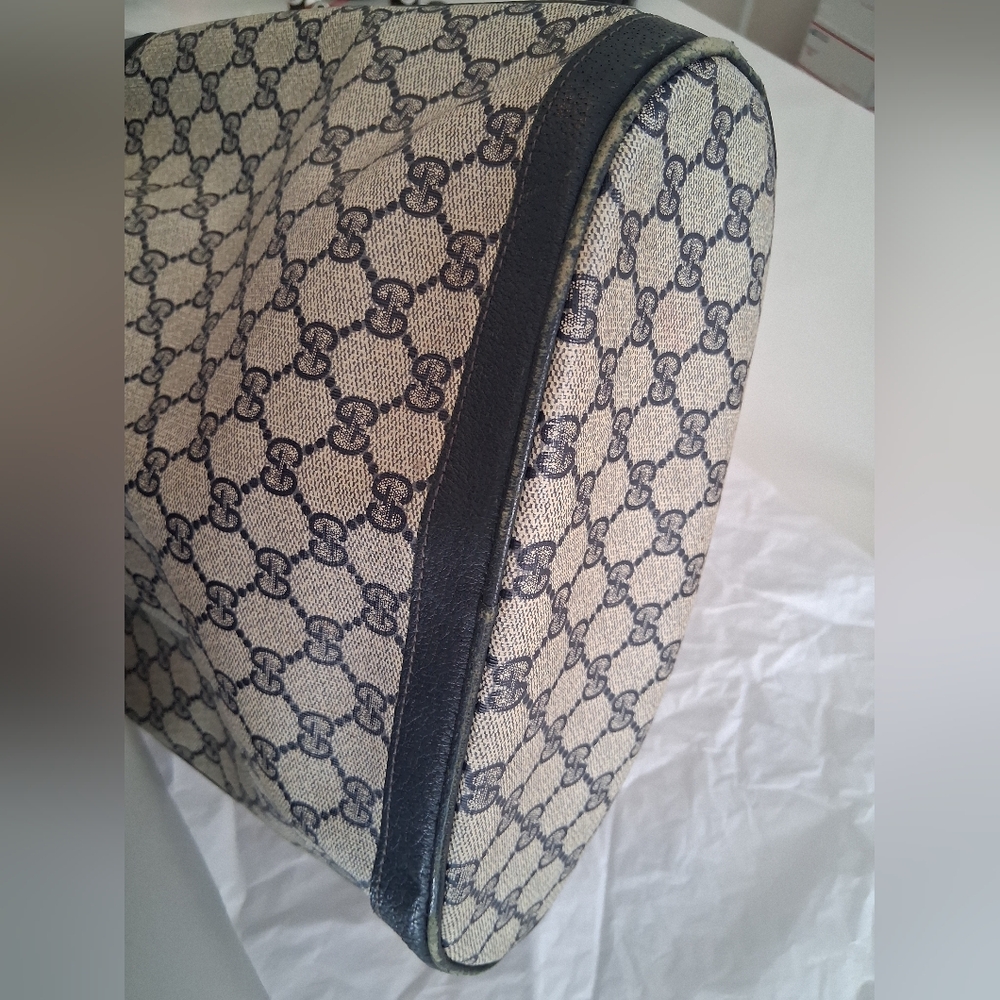 Gucci Authentic, Vintage Blue & Beige Monogram Shoulder Bag  (No Strap) - Picture 7 of 12